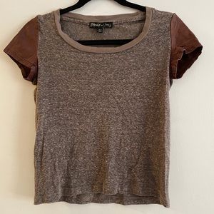 Leather Shoulder Tee